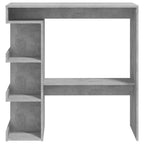 vidaXL Bartisch mit Regal Betongrau 100x50x101,5 cm Holzwerkstoff