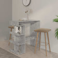 vidaXL Bartisch mit Regal Betongrau 100x50x101,5 cm Holzwerkstoff