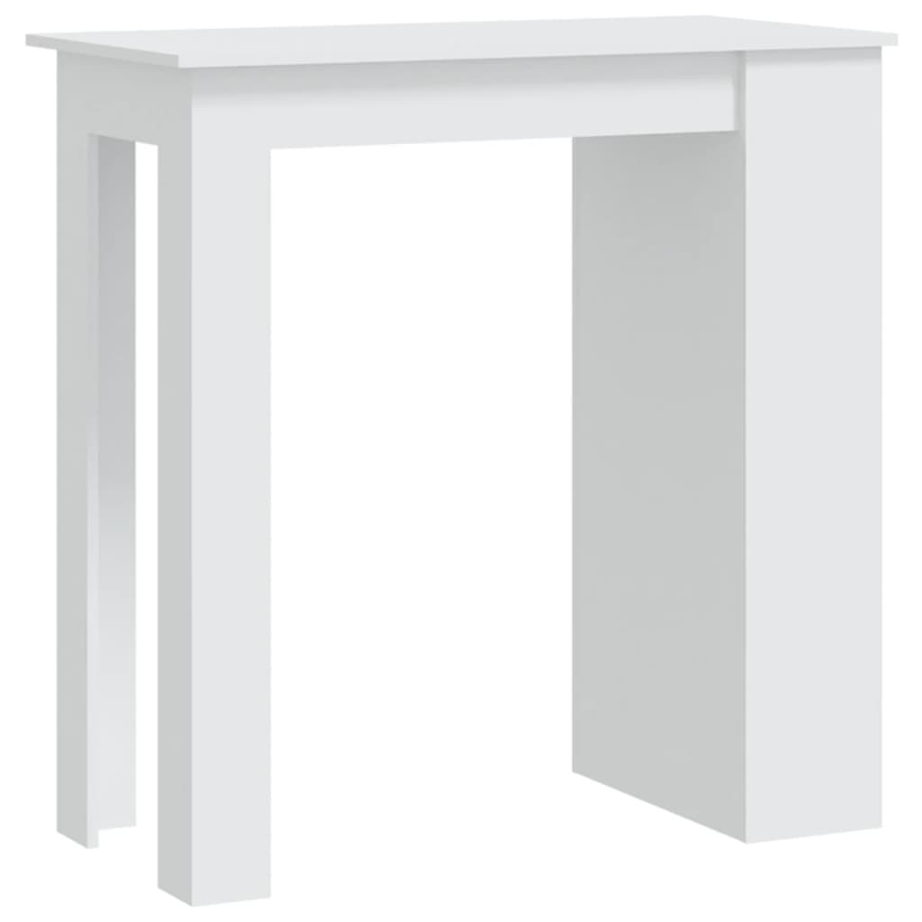 vidaXL Bartisch mit Ablagefläche Weiß 102x50x103,5 cm Holzwerkstoff