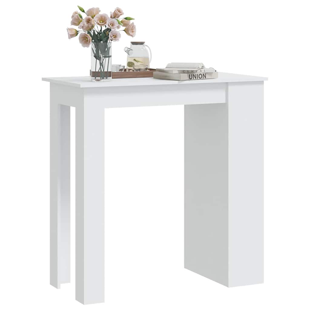 vidaXL Bartisch mit Ablagefläche Weiß 102x50x103,5 cm Holzwerkstoff