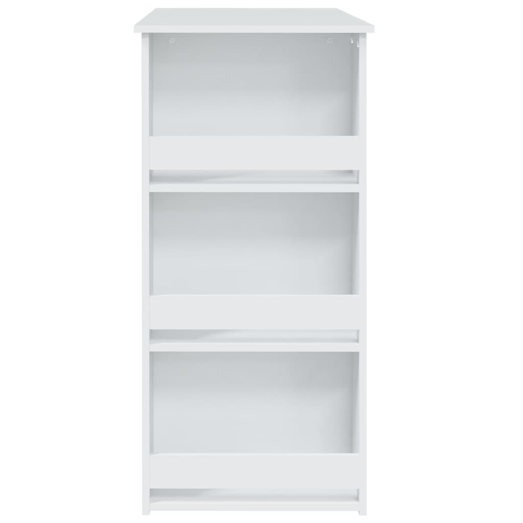 vidaXL Bartisch mit Ablagefläche Weiß 102x50x103,5 cm Holzwerkstoff