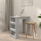vidaXL Bartisch mit Regal Betongrau 102x50x103,5 cm