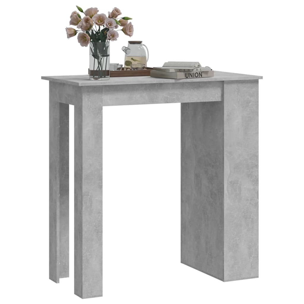 vidaXL Bartisch mit Regal Betongrau 102x50x103,5 cm