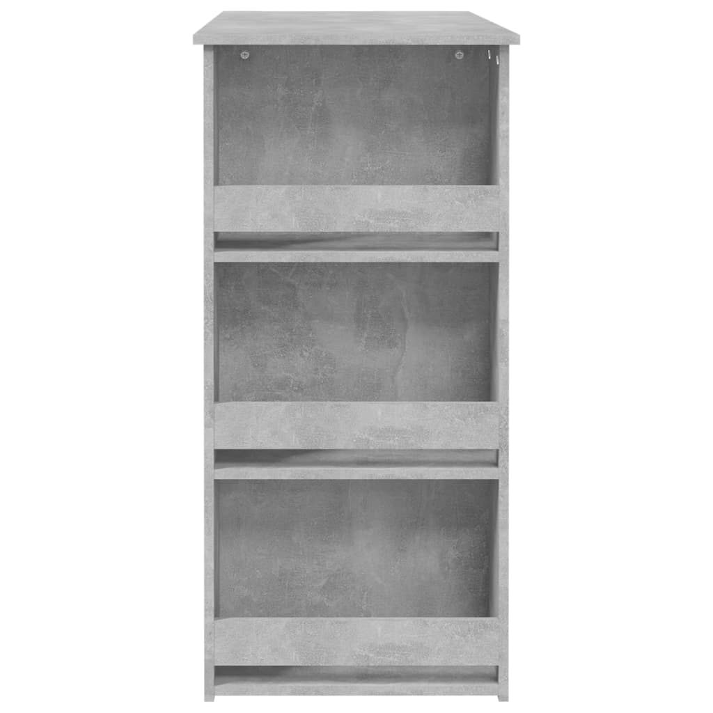 vidaXL Bartisch mit Regal Betongrau 102x50x103,5 cm