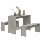 vidaXL 3-tlg. Essgruppe Betongrau Holzwerkstoff
