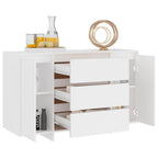 vidaXL Sideboard mit 3 Schubladen Weiß 120x41x75 cm Holzwerkstoff