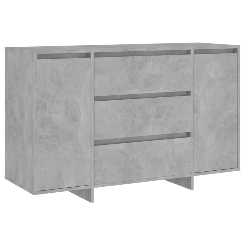 vidaXL Sideboard mit 3 Schubladen Betongrau 120x41x75 cm Holzwerkstoff