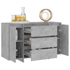 vidaXL Sideboard mit 3 Schubladen Betongrau 120x41x75 cm Holzwerkstoff