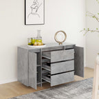 vidaXL Sideboard mit 3 Schubladen Betongrau 120x41x75 cm Holzwerkstoff