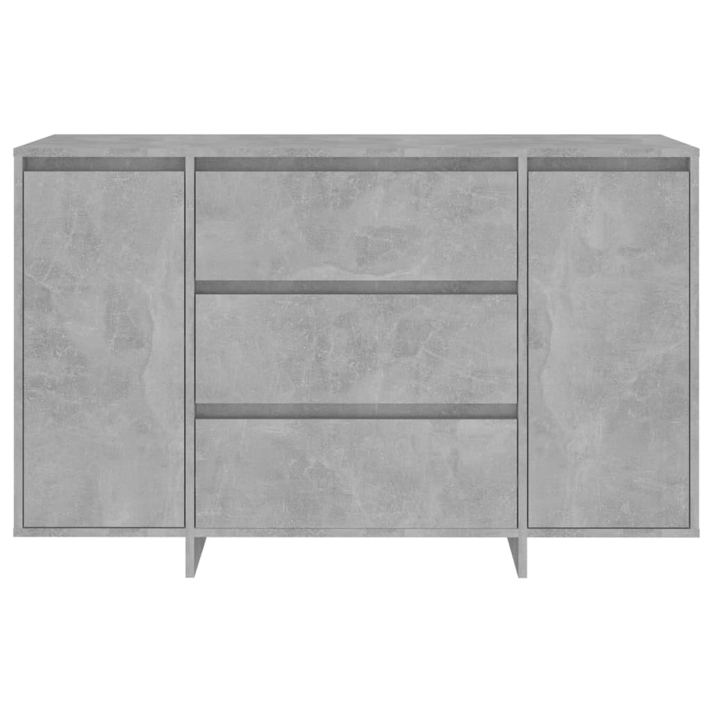 vidaXL Sideboard mit 3 Schubladen Betongrau 120x41x75 cm Holzwerkstoff