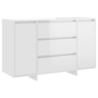 vidaXL Sideboard 3 Schubladen Hochglanz-Weiß 120x41x75cm Holzwerkstoff