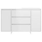 vidaXL Sideboard 3 Schubladen Hochglanz-Weiß 120x41x75cm Holzwerkstoff
