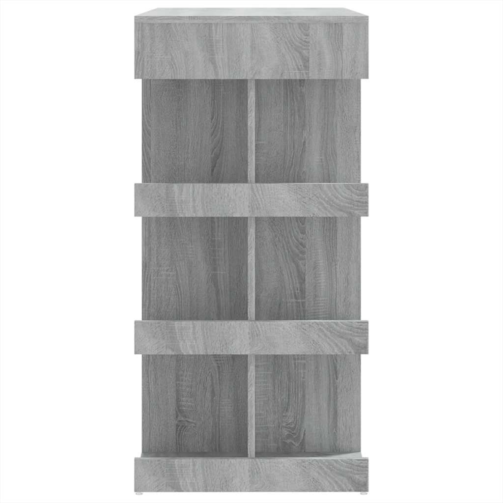 vidaXL Bartisch mit Regal Grau Sonoma 100x50x101,5 cm