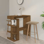 vidaXL Bartisch mit Regal Braun Eiche 100x50x101,5cm Holzwerkstoff