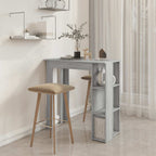 vidaXL Bartisch mit Regal Grau Sonoma 102x50x103,5 cm Holzwerkstoff