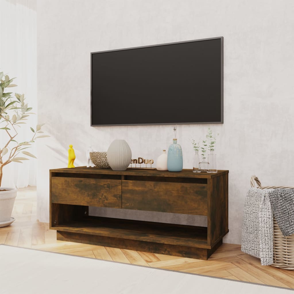 vidaXL TV-Schrank Räuchereiche 102x41x44 cm Holzwerkstoff