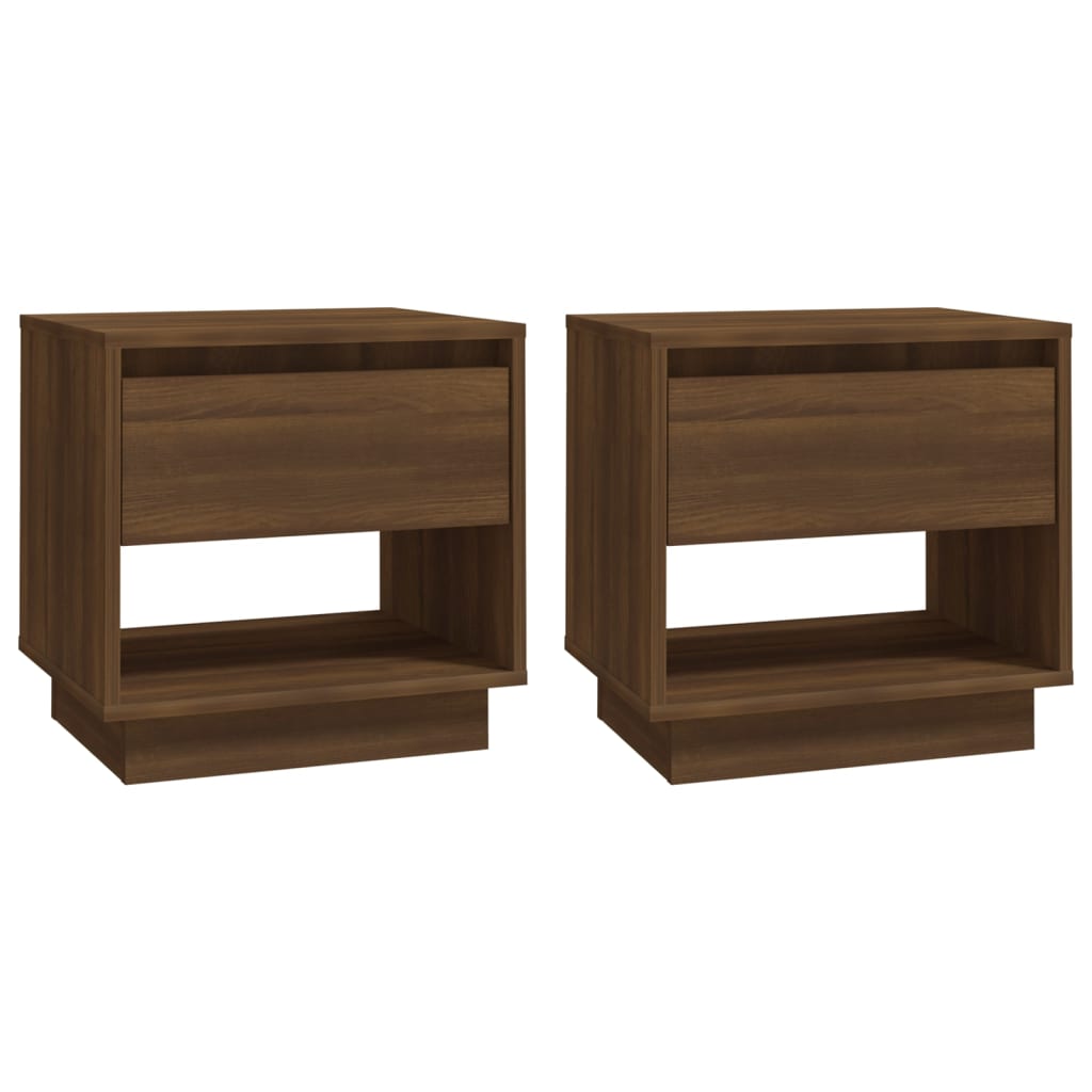 vidaXL Nachttische 2 Stk. Braun Eichen-Optik 45x34x44 cm Holzwerkstoff