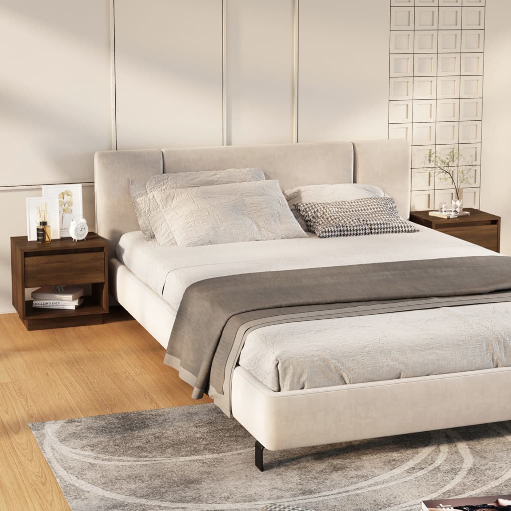 vidaXL Nachttische 2 Stk. Braun Eichen-Optik 45x34x44 cm Holzwerkstoff