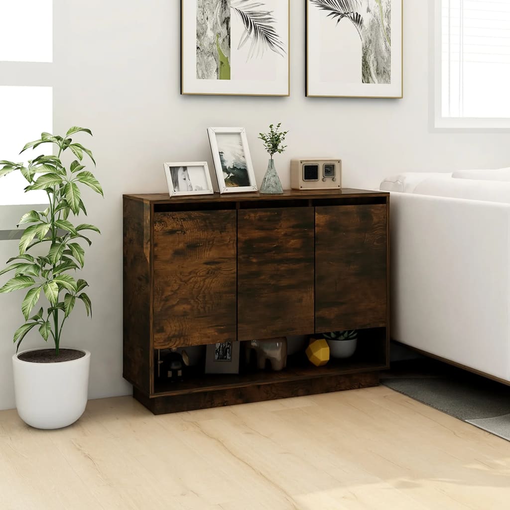 vidaXL Sideboard Räuchereiche 97x31x75 cm Holzwerkstoff