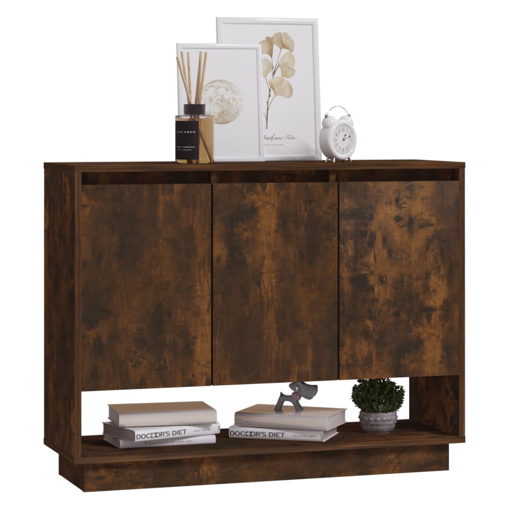 vidaXL Sideboard Räuchereiche 97x31x75 cm Holzwerkstoff