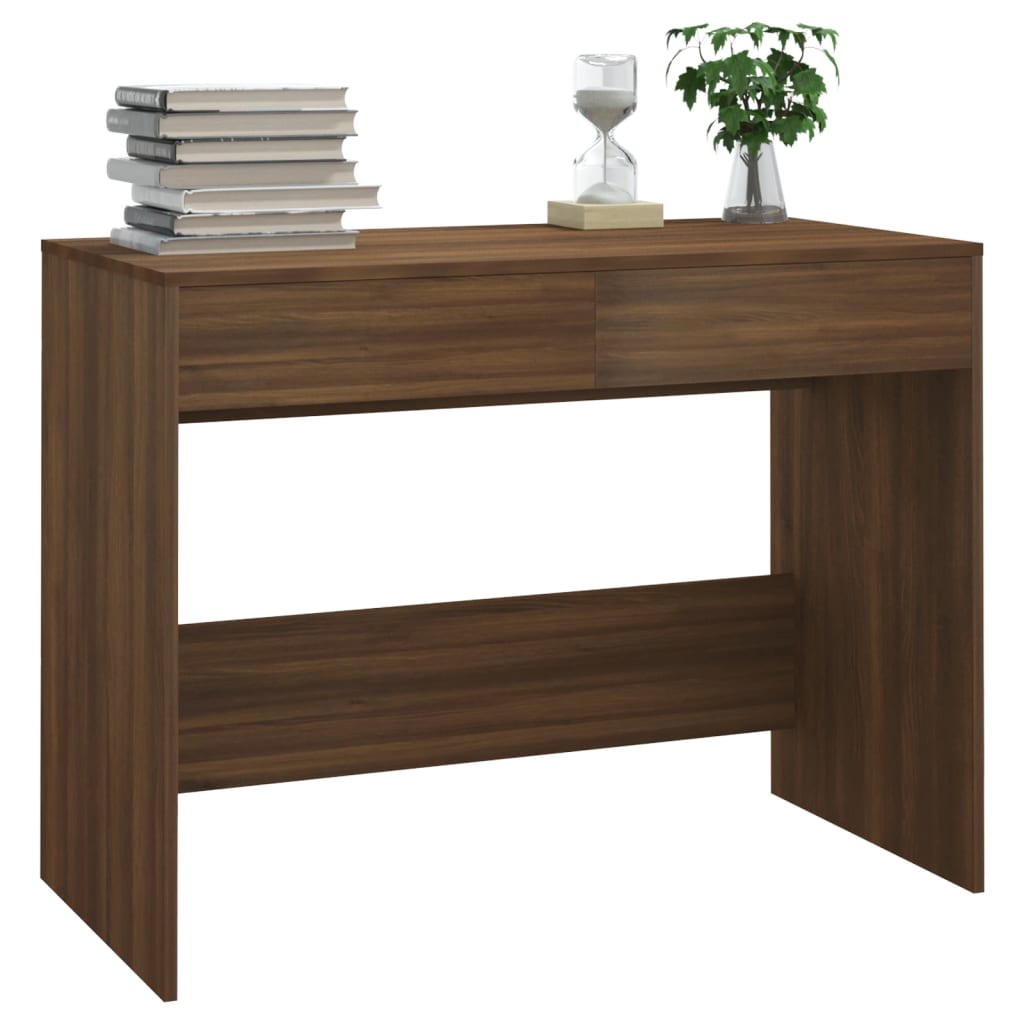 vidaXL Schreibtisch Braun Eichen-Optik 101x50x76,5 cm Holzwerkstoff