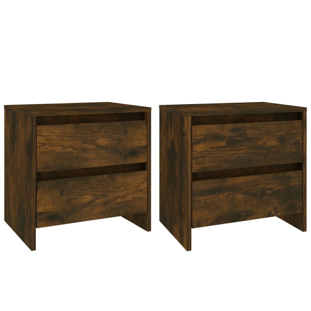 vidaXL Nachttische 2 Stk. Räuchereiche 45x34,5x44,5 cm Holzwerkstoff
