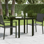 vidaXL Garten-Esstisch Schwarz 80x80x74 cm Stahl und Glas