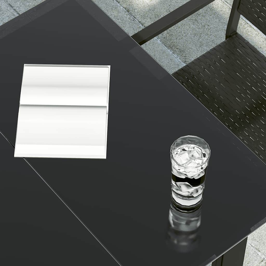vidaXL Garten-Esstisch Schwarz 80x80x74 cm Stahl und Glas