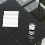 vidaXL Garten-Esstisch Schwarz 80x80x74 cm Stahl und Glas
