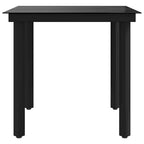 vidaXL Garten-Esstisch Schwarz 80x80x74 cm Stahl und Glas