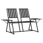 vidaXL 2-Sitzer-Gartenbank 165 cm Schwarz Stahl
