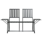 vidaXL 2-Sitzer-Gartenbank 165 cm Schwarz Stahl