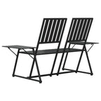 vidaXL 2-Sitzer-Gartenbank 165 cm Schwarz Stahl