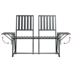 vidaXL 2-Sitzer-Gartenbank 165 cm Schwarz Stahl