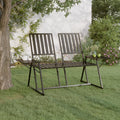 vidaXL 2-Sitzer-Gartenbank 165 cm Schwarz Stahl
