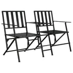 vidaXL 2-Sitzer-Gartenbank Klappbar 137 cm Schwarz Stahl