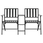 vidaXL 2-Sitzer-Gartenbank Klappbar 137 cm Schwarz Stahl