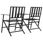 vidaXL 2-Sitzer-Gartenbank Klappbar 137 cm Schwarz Stahl