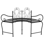 vidaXL Baumbank 150 cm Schwarz Stahl