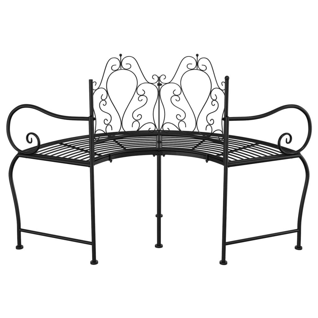 vidaXL Baumbank 150 cm Schwarz Stahl