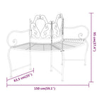 vidaXL Baumbank 150 cm Schwarz Stahl
