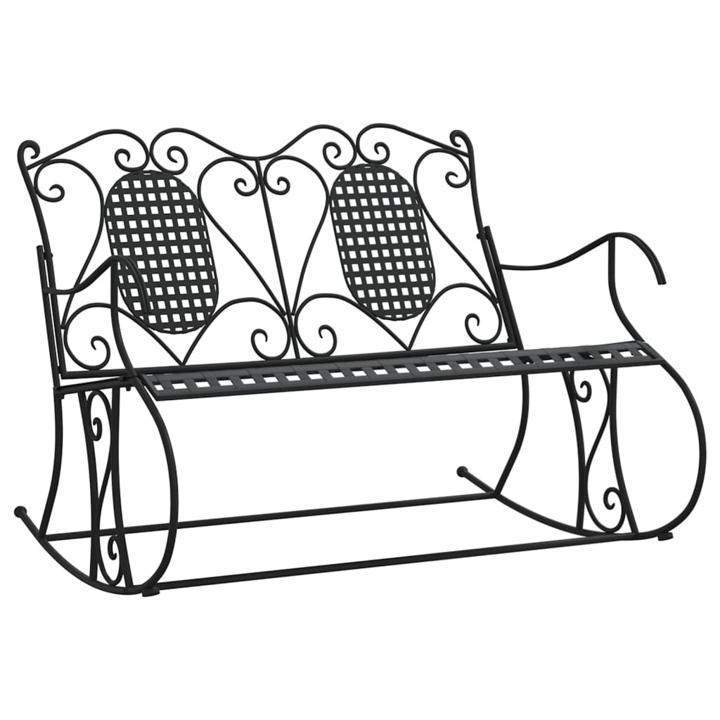 vidaXL Schaukelbank 2-Sitzer 113 cm Schwarz Stahl