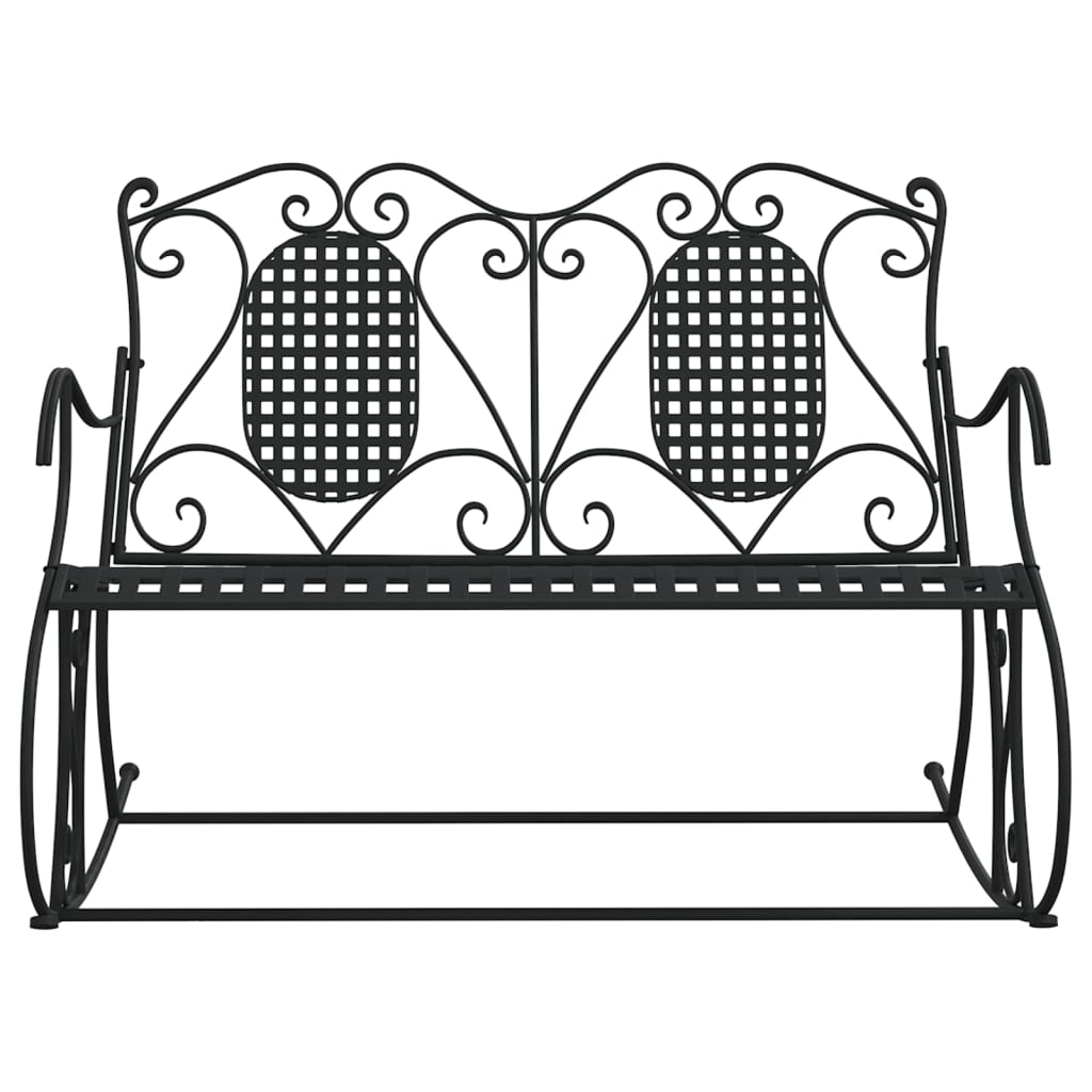 vidaXL Schaukelbank 2-Sitzer 113 cm Schwarz Stahl