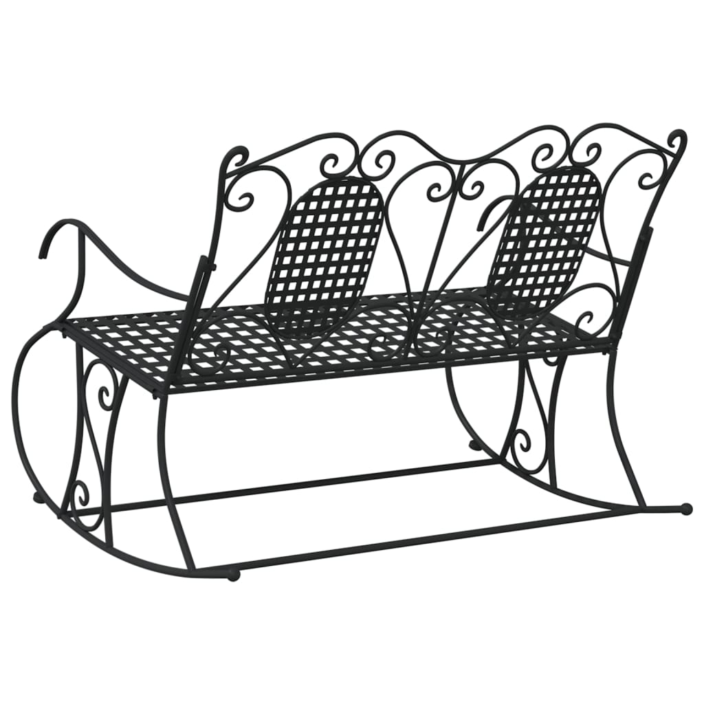vidaXL Schaukelbank 2-Sitzer 113 cm Schwarz Stahl
