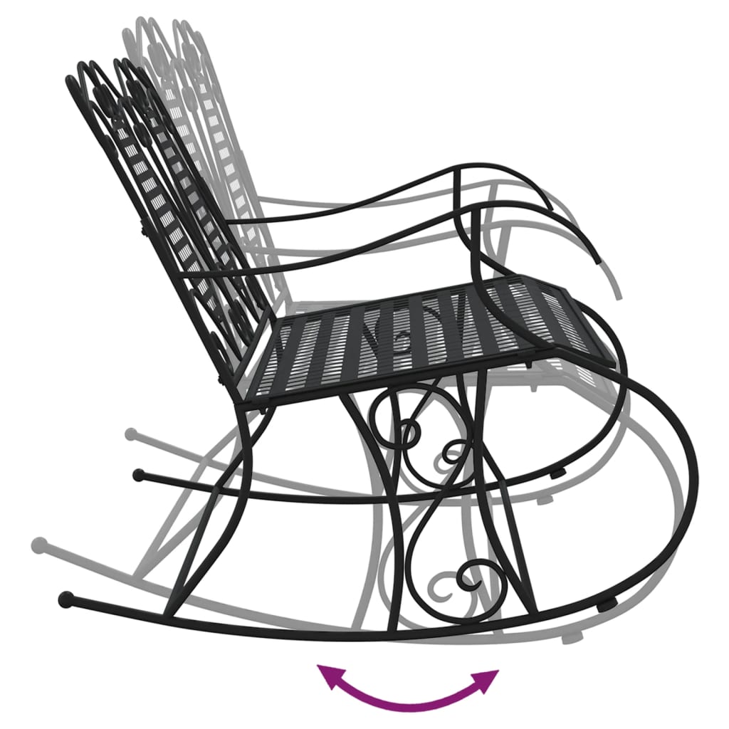 vidaXL Schaukelbank 2-Sitzer 113 cm Schwarz Stahl