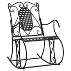 vidaXL Schaukelstuhl 84 cm Schwarz Stahl