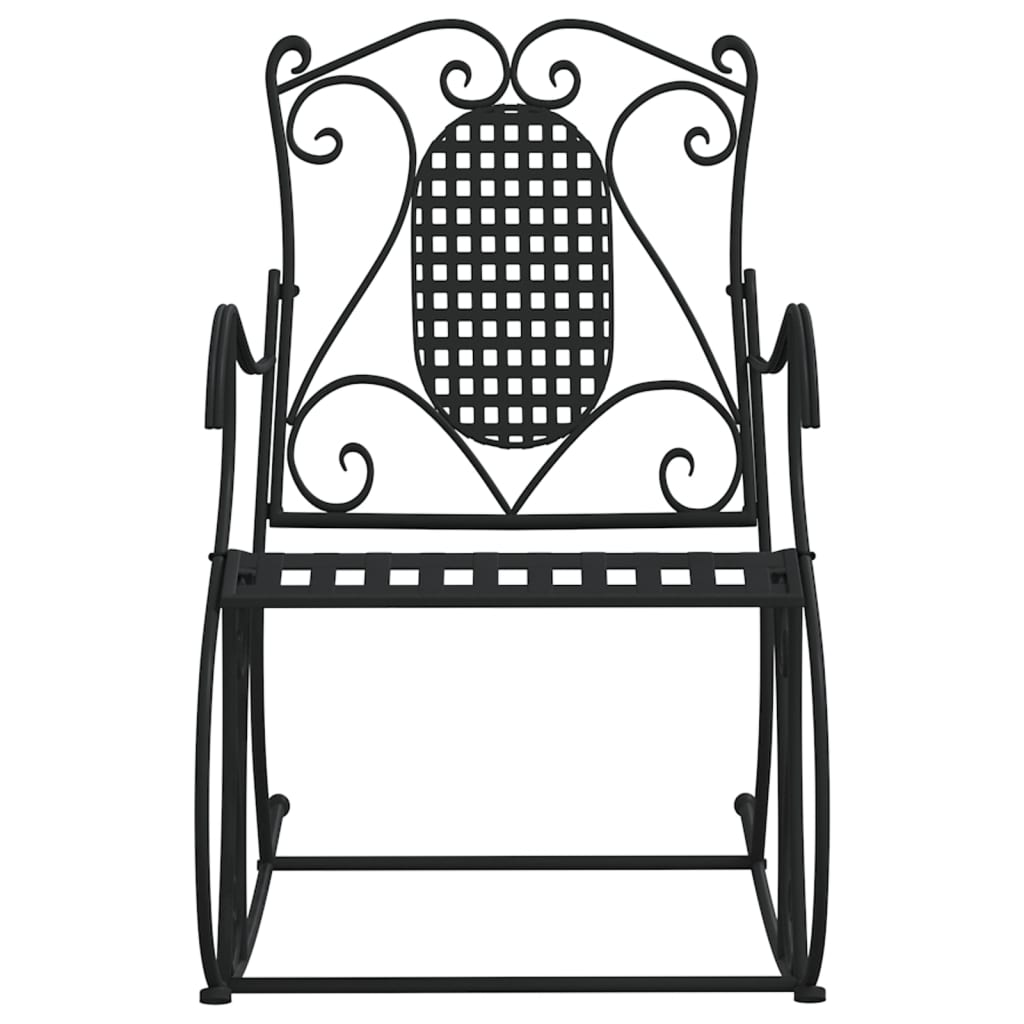 vidaXL Schaukelstuhl 84 cm Schwarz Stahl