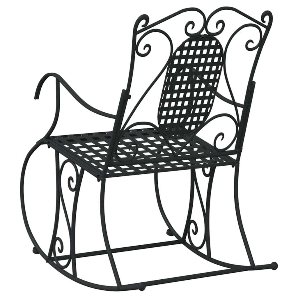 vidaXL Schaukelstuhl 84 cm Schwarz Stahl