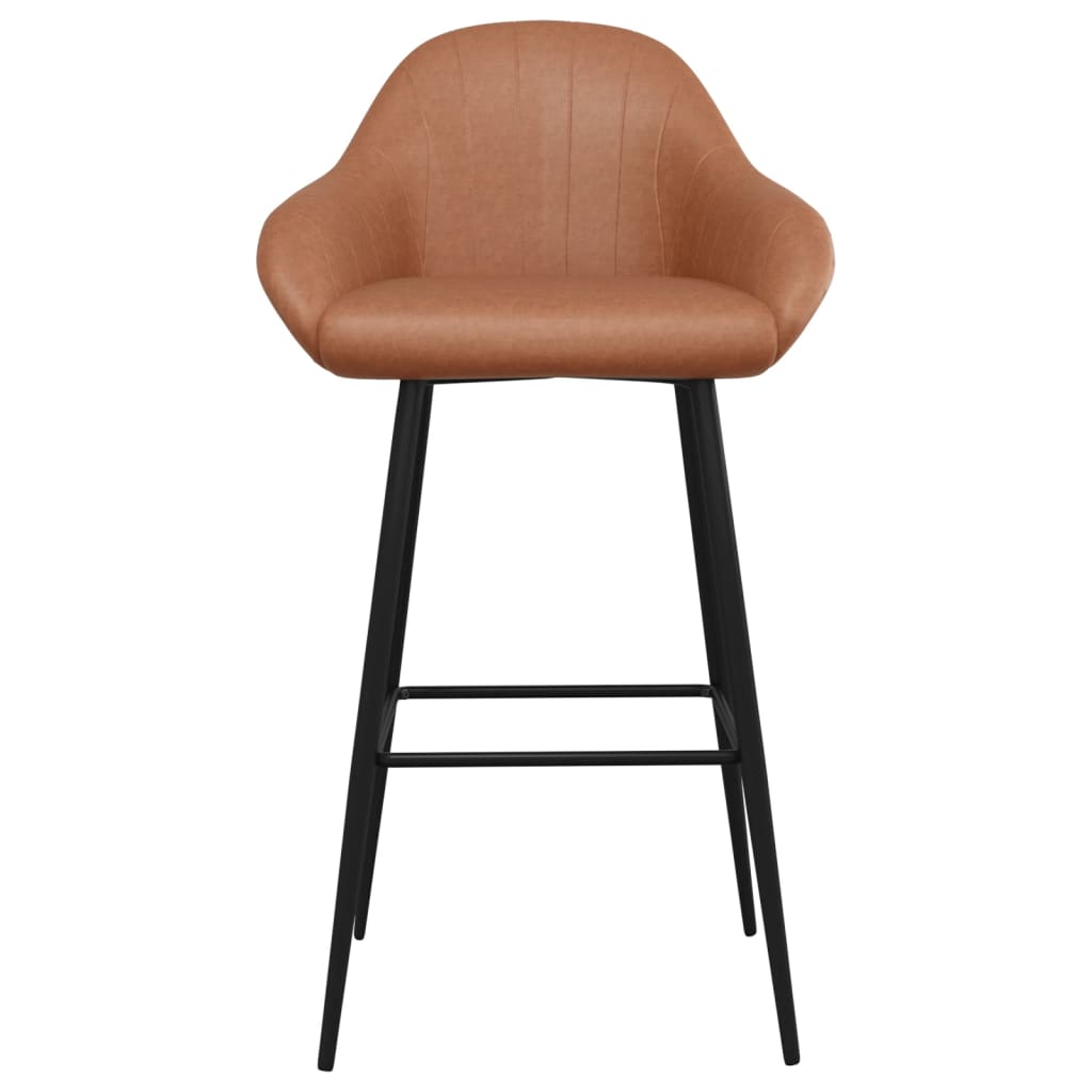 vidaXL Barhocker 2 Stk. Hellbraun Kunstleder