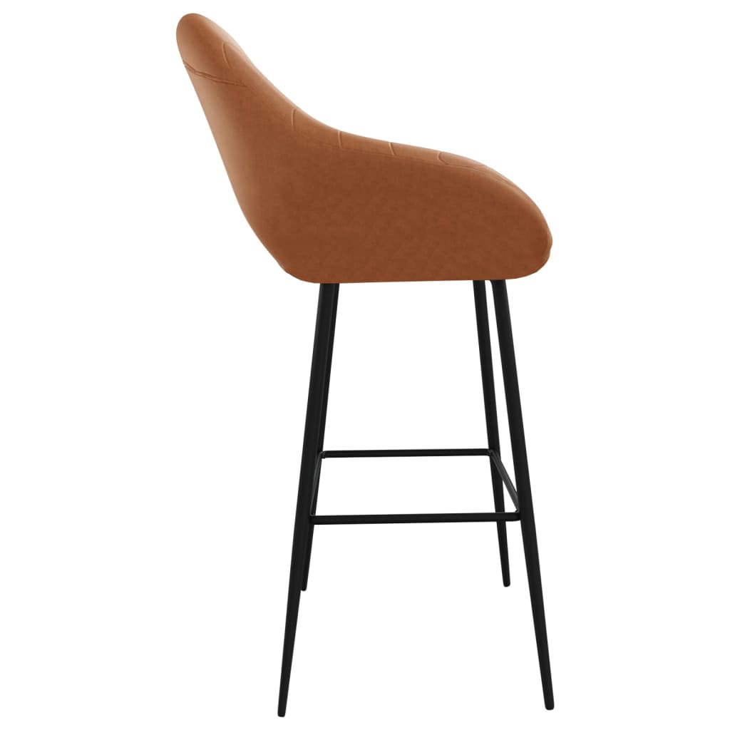 vidaXL Barhocker 2 Stk. Hellbraun Kunstleder